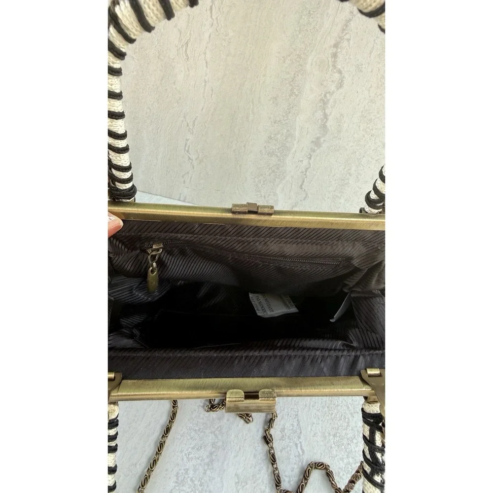 Vtg New Beaded Zebra Handbag Purse Coldwater Creek Mint Condition Never Used 666